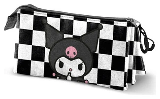 Sanrio  Triple Pencil case Kuromi Black & White