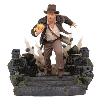 Raiders of the Lost Ark Deluxe Gallery PVC Statue Escape with Idol 25 cm