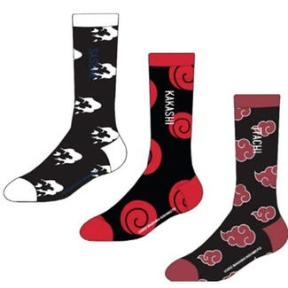 Naruto Socks Sasuke, Kakashi, Itachi 3-Pack 39-42