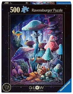 Ravensburger Glow-in-the-Dark Jigsaw Puzzle Moonlight Mushrooms (500 pieces)