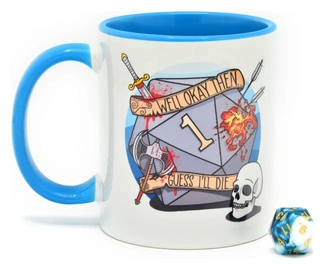 Glassstaff Gift Set Mug & Dice D20 Guess I'll Die