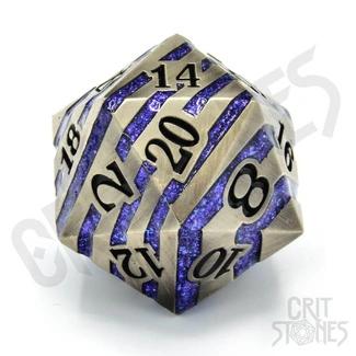 CritStones metal Dice D20 Engraved Elder 3 cm