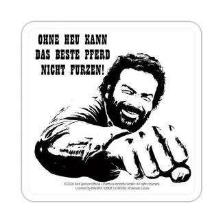 Bud Spencer Tin coasters Faust Pferd 10 x 10 cm