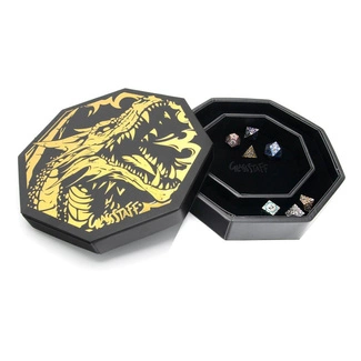 CritStones Arena Dice Tray Black Dragon (Yellow Lid)