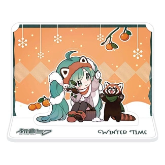 Hatsune Miku Acrylic Figure Standee Miku and Red Panda (Winter Time) 11 cm