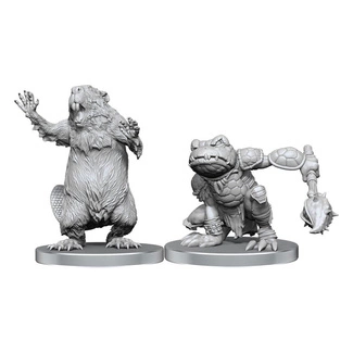 Pathfinder Deep Cuts Unpainted Miniatures Boggard Scout & Castoroides