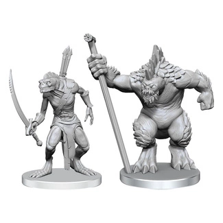Pathfinder Deep Cuts Unpainted Miniatures Xulgath Skirmisher & Stoneliege