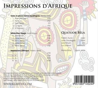 QUATUOR BELA ET MORIBA KOITA Impressions D'Afrique CD DIGIPAK