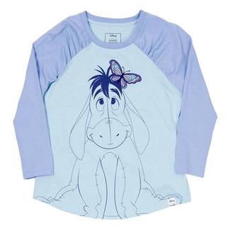 Winnie the Pooh by Loungefly Tee T-Shirt Unisex Eeyore Shirred Raglan