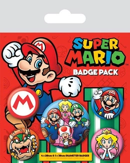 Super Mario Pin-Back Buttons 5-Pack