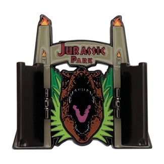 Jurassic Park Pin Badge Gates Hinged