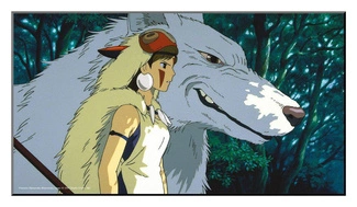 Studio Ghibli Wooden Wall Art Princess Mononoke 37,5 x 20,5 cm