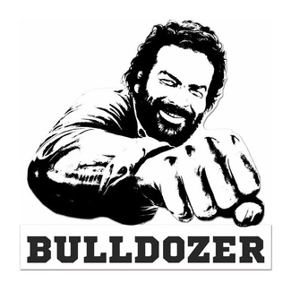 Bud Spencer 3D Tin Sign Bulldozer black/white 45 x 45 cm