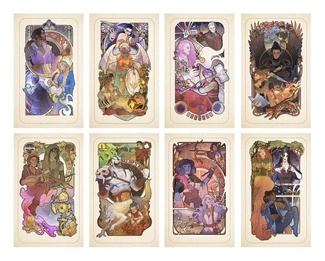 Critical Role Art Print 10th Anniversary Art Nouveau Illustrations 46 x 28 cm - unframed (Set of 8)