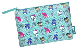 Sanrio Soleil Toiletry Bag Hello Kitty Palms Turquoise