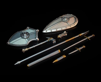 Necronominus Action Figure Accessory Knights of Earthyron Weapons Pack