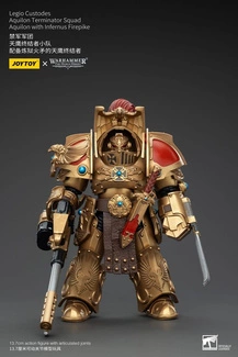 Warhammer The Horus Heresy Action Figure 1/18 Legio Custodes Aquilon Terminator Squad Aquilon with Infernus Firepike 14 cm