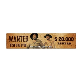 Bud Spencer & Terence Hill Tin Sign with Magnet Wanted 16 x 3,5 cm