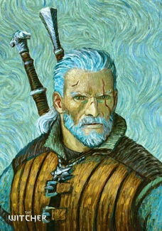 Wild Hunt Game Art Chronicles Puzzle Geralt inspired by Vincent van Gogh  (1000 pieces)
