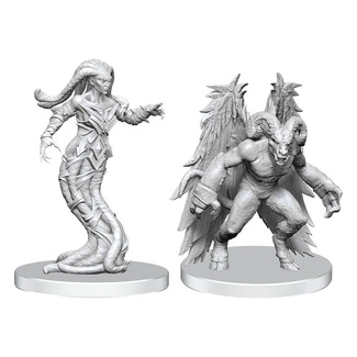 Pathfinder Deep Cuts Unpainted Miniatures Gylou (Handmaiden Devil) & Ferrugon (Rust Devil)
