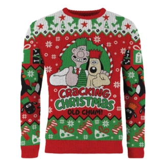 Wallace & Gromit Christmas Sweater Cracking Christmas Old Chum!