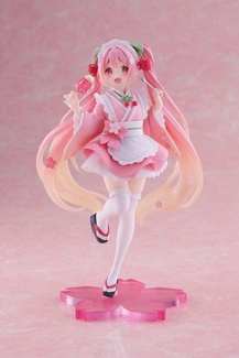 Hatsune Miku PVC Statue Newley Written Sakura Miku Japanese Cafe Ver. Reissue 18 cm