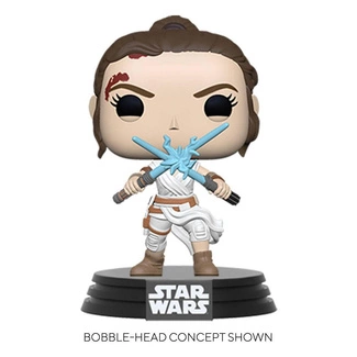 Star Wars Episode IX Funko POP! Movies figurka Rey w/2 Light Sabers 9 cm