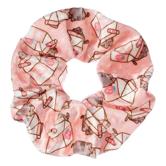 Pusheen Hair Scrunchie Pink Strawberry Milk Carton
