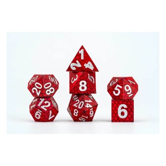 Dragon Storm Sharp Edge Silicone Dice Set Red Dragon Scales (7)