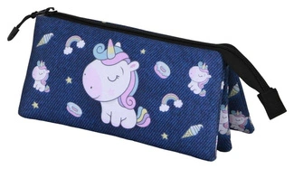 Oh My Pop! Triple Pencil case Sweety Dark Blue