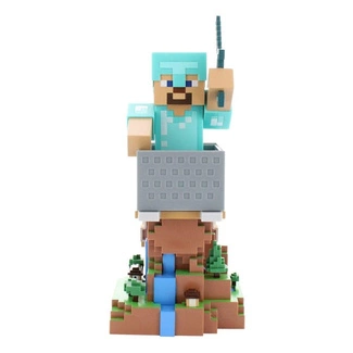 Minecraft Steve in Diamond Armour Cable Guys Controller Holder and Phone Stand 22cm