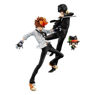 Katekyo Hitman Reborn! G.E.M. Series PVC Statue Tsunayoshi Sawada & Kyoya Hibari & Reborn Set 21 cm