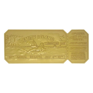Jaws Replica 1/1 50th Anniversary Regatta Ticket 24k Gold Plated
