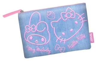 Sanrio Soleil Toiletry Bag Hello Kitty Denim Blue