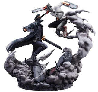 Chainsaw Man Statue Super Situation Figure Chainsaw Man vs. Samurai Sword 26 cm