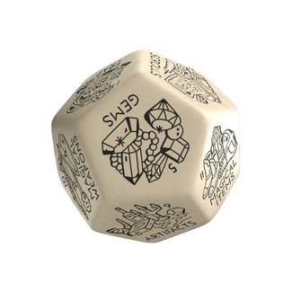 Viridian Jumbo Dice Treasure Generator Die D12 Beige