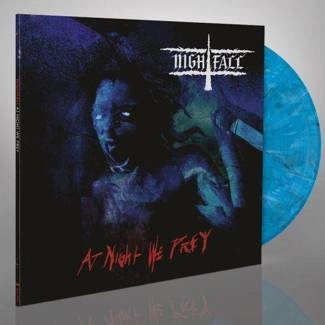 NIGHTFALL At Night We Prey BLUE WHITE LP