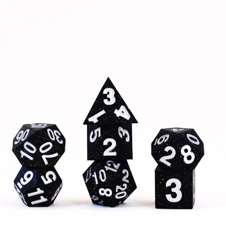 FanRoll Sharp Edge Silicone Dice Set Gold Scatter (7)